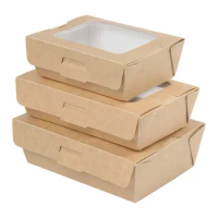 20pcs paper box kraft paper pvc plastic window Macarons box, Kraft paper gift cookies cake packaging box,rectangle