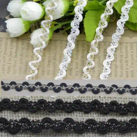 DIY Colorful Trim Sewing Lace Golden Centipede Braided Curve Lace Ribbon Home Party Decoration Clothes S-type Lace Accessories