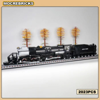 MOC Building Block Urban Railway Technology Steam Train Power Motor Union Pacific Big Boy Assembly Model Brick Children's Toys G