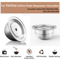 ICafilas 70/230ML Stainless Steel Refillable Vertuo Pod Filters Capsules For Nespresso Vertuo Vertuoline GCA1&amp;Delonghi ENV135
