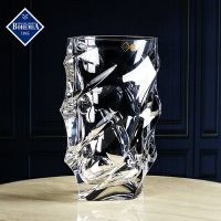 捷克BOHEMIA水晶玻璃花瓶擺件客廳桌面家用玄關玫瑰花瓶水養花瓶