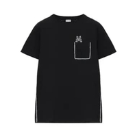 Loewe Futurist Cat Embroidery Regular Fit T-Shirt in Cotton Black XS Black