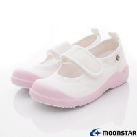 日本Moonstar機能童鞋 日製絆帶抗菌室內鞋 024粉(中小童段)