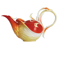 【中港法藍瓷】豔焰輝煌 火鳳凰茶壺