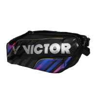 VICTOR 6支裝羽拍包-側背拍包袋 羽毛球 裝備袋 勝利 BR9213CJ 黑銀藍紫粉