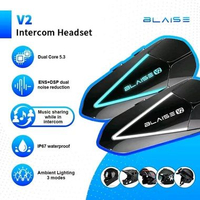 BLAISE V2 Intercom Helm Waterproof Music Sharing Sambil Ngobrol dengan Mode Pencahayaan 3 Modes & Pe