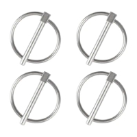 Lynch Pin, 4PCS Dia 4.5Mm 316 Stainless Steel Round Safety Pins Trailer Lock Pin Retaining Pins Lynch Pin Fasteners Durable
