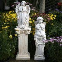 花園天使擺件歐式復古羅馬柱子裝飾戶外庭院陽臺布置北歐創意花盆