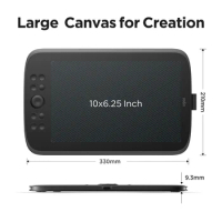 UGEE M908 10x6.25 inch Drawing Tablet Graphics Tablet 8 Hot Keys 1 Scroll Wheel 8192 Levels Drawing Pad for Windows Mac Android