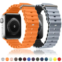 Ocean Strap for Apple Watch Band series Ultra 9 8 7 6 5 4 3 2 Silicone Bracelet iWatch Bands 49mm 44mm 40mm 45mm 41mm 42mm 38mm