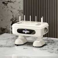 路由器WiFi收納盒光貓機頂盒路由器收納箱遮醜隱藏插座電線理線器單層-白色