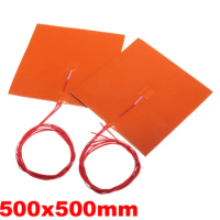 500 X 500 mm Silicone Heating Pad 3d Printer Heated Pad 1000W@220V with 100k Thermistor Adhesive Back