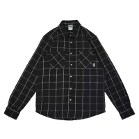 Russ & Co Russ Shirt Kemeja Flannel Tangan Panjang Linez Black