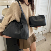 MOODS Quality Shoulder Bag Set For Women Soft PU Leather Big Capacity Shopping Tote Bag 2023 Winter New Designer Luxury Handbags