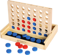 TOWO Wooden 4 in a Row Game - Classic Strategy Game for Adults Children-Connect The 4 Discs of Same 