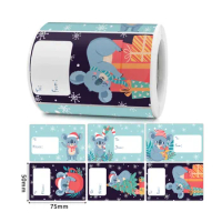 50-100Pcs Merry Christmas decor Kawaii Koala Labels Sealing Sticker Handwritten Name Gift tags DIY Party Scrapbook Stickers