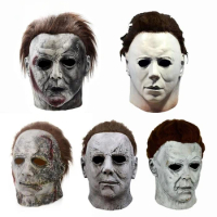 Halloween Michael Myers Mask Latex Horror Frightened Popular Movie Mask Full Head Mask with Hair Headgear