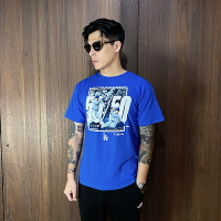 美國百分百【全新真品】MLB x OHTANI 洛杉磯道奇 大谷翔平 50轟/50盜 紀念T恤 青年版 T-shirt 寶藍 CZ57