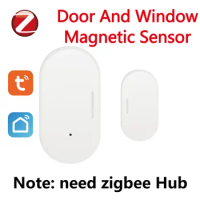Tuya Zigbee Door Sensor Window Detectors Magnetic Sensor Smart Home Security Protection Remote Monitor From APP