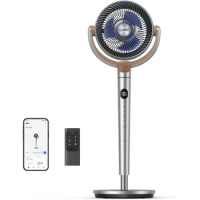 Dreo Standing Fan, 120°+120° Smart Oscillating Floor Fans with Wi-Fi/Voice Control, 80 ft Fan For Bedroom, DC Motor Quiet Fans