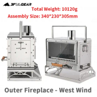 3F UL GEAR West Wind Outdoor Firewood Stove Multi-Function Heating Tent Stove Desktop Boil Water Cooking Fireplace Camping Stove