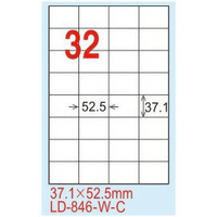 【龍德】LD-846(直角) 雷射、影印專用標籤-紅銅板 37.1x52.5mm 20大張/包