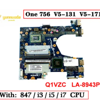 Q1VZC LA-8943P For ACER Aspire One 756 V5-131 V5-171 Laptop motherboard With Dual Core i3 i5 CPU Tested Good