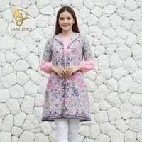 LANGITJUA - Couple Seragam Kantor Kemeja dan Tunik Batik Motif Modern Elegan Lengan Panjang Size M L