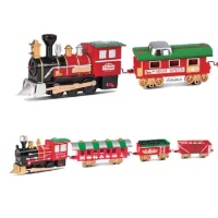 Electric Track Train Classic Railway Train Set Car Toys with Light Music kids Gifts Race tracks for boy Christmas toys for kids