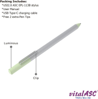 USI 2.0 Stylus PEN W Chromebook 4096ระดับความดันปฏิเสธสนับสนุนคุณสมบัติเอียง palmrejection USB-C ค่า