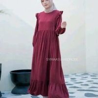 MIDI DRESS  REMPEL RAYON PREMIUM *Ready stok midi Rayon twill