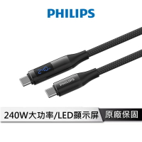 PHILIPS C to C 240W PD數位顯示編織快充線 DLC4582C DLC4583C