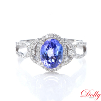 【DOLLY】1克拉 14K金天然丹泉石鑽石戒指(007)