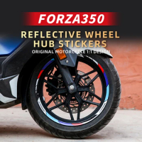 For HONDA FORZA 350 Motorcycle Rim Accessories With Brand Logo Reflective Wheel Hub Sticker Decals Decoration Refit