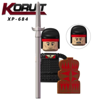 1PCS MOC The Han Dynasty Soldiers Army Figures Armor Guard Warrior Medieval Knights Building Blocks Bricks DIY Kids toys gifts