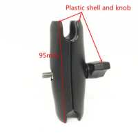 95mm Length 1 inch Ball Head Mount Double Socket Arm Holder for Gopro Motorcycle Handlebar Rearview Mirror Base
