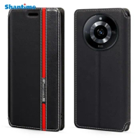 For OPPO Realme 11 5G China RMX3751 Case Fashion Multicolor Magnetic Closure Leather Flip Case Cover with Card Holder