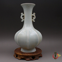 宋湖田窯 影青釉 花瓶 手工青白瓷 古玩古董陶瓷器仿古老貨收藏