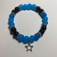 Blue and black star boy bracelet y2k handmade