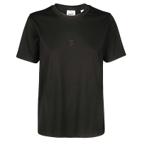 【BURBERRY 巴寶莉】8017121 經典素色風格簡約小LOGO純棉短袖T恤(黑色M號)