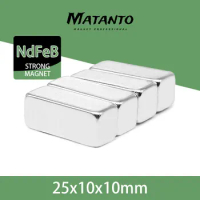 1-20PCS 25x10x10mm Strong Powerful Magnets Sheet N35 Block Rectangular Permanent Neodymium Magnet 25x10x10 25*10*10