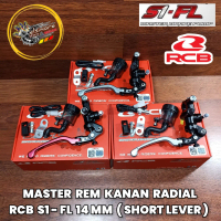 MASTER REM RCB S1 FL 14MM (SHORT LEVER) KANAN RADIAL RED/TITANIUM/SILVER - ORIGINAL RACING BOY