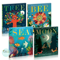 A Peek-Through Picture Book(Tree/Bee/Sea/Moon)｜五顆評價｜手繪本｜洞洞｜進口｜原文｜