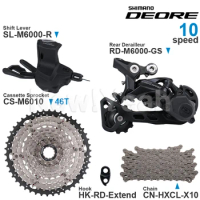 SHIMANO DEORE 10 Speed Groupset M6000 Shifter Rear derailleur and High Quality Cassette Sprocket 42T/46T/50T Chain