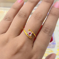 Cincin permata bunga pp 1 gram emas muda