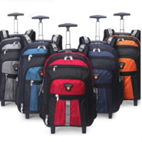 Men Nylon Travel trolley bag wheeled backpack women Business Rolling bag Travel trolley Rolling Luggage bag on wheels suitcase