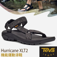 TEVA 抗菌 男 Hurricane XLT2 可調式 耐磨運動織帶涼鞋(含鞋袋).溯溪鞋_礁石黑/灰