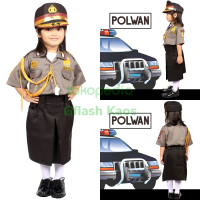 Baju Seragam Profesi Anak Polwan Kostum Setelan Polisi Cewek
