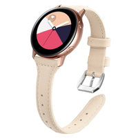 優樂悅~適用三星智能手表 Galaxy Watch Active表帶頭層牛皮縮身真皮表帶