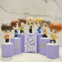 TinyTan (Tiny Tan) BTS Figurine Display Stand MCD Mcdonald's Happy meal set 7-Slot Collector’s Holde